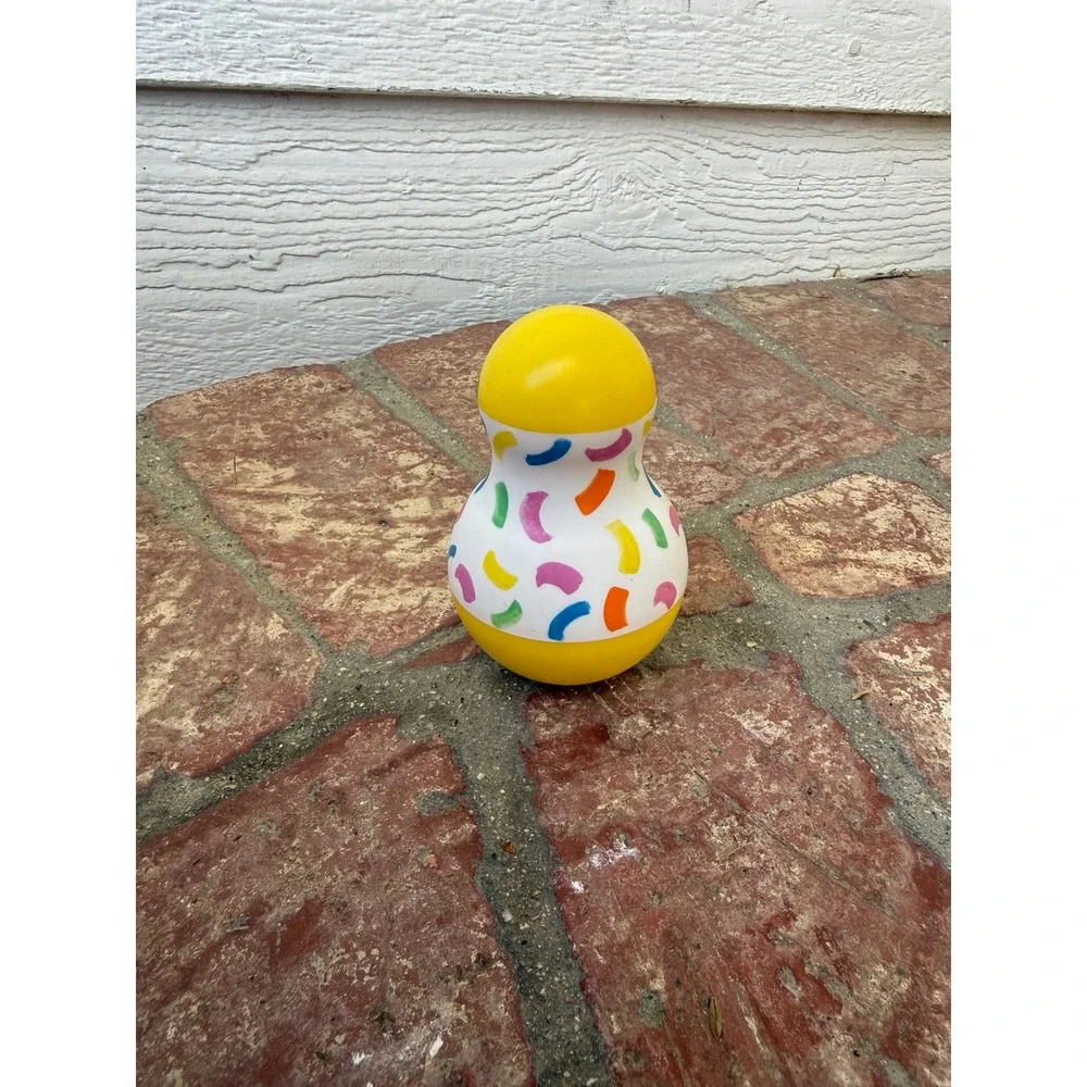 Lovevery Yellow Confetti Tummy Time Wobbler Weighted Sensory Baby Toy